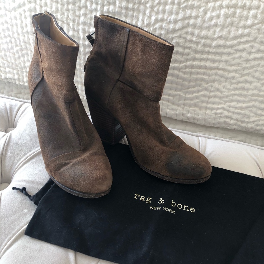 RAG & BONE NEWBURY ANKLE BOOTS SUEDE BROWN 40